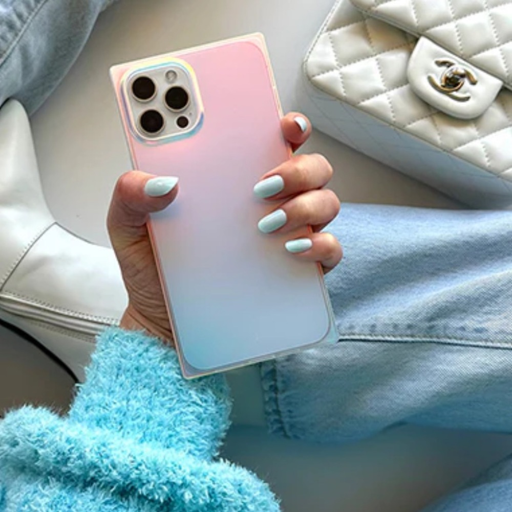 NWT Flaunt iridescent square phone case, iPhone 15 pro